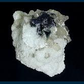 ST103 Albite ( v. Cleavlandite ) with Elbaite and Quartz from Stewart Mine, Pala District, San Diego County, California, USA
