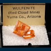 T-034 Wulfenite from Red Cloud Mine, Silver District, Trigo Mts., La Paz County, Arizona, USA