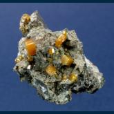 Wulfenite on Galena with Fluorite