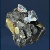 Magnetite with Quartz (var. Chalcedony), Fluorapatite
