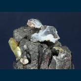 UTH-13 Magnetite with Quartz (var. Chalcedony), Fluorapatite from Iron Springs District (Three Peaks), Iron Co., Utah, USA