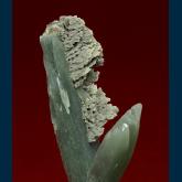 GR123 Quartz (var. Prase) with Calcite from Avissalos Mtn, Serifos Island, Cyclade Islands, Kyklades Prefecture, Aegean Islands Department, Greece