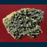 GR486 Quartz (var. Prase) on Hedenbergite  from Avissalos Mtn, Serifos Island, Cyclade Islands, Kyklades Prefecture, Aegean Islands Department, Greece