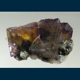 BDD664 Fluorite with Sphalerite, Chalcopyrite from Annabel Lee Mine, Rosiclare Level, Cave-in-Rock District, Hardin County, Illinois, USA