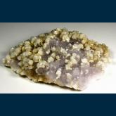 PE984 Calcite on Quartz (v. Amethyst) from Guanajuato, Municipío de Guanajuato, Guanajuato, Mexico