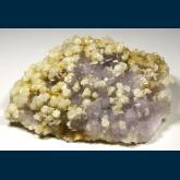 PE984 Calcite on Quartz (v. Amethyst) from Guanajuato, Municipío de Guanajuato, Guanajuato, Mexico