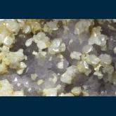 PE984 Calcite on Quartz (v. Amethyst) from Guanajuato, Municipío de Guanajuato, Guanajuato, Mexico