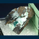 TN140 Dioptase on Chrysocolla from Ray Mine, Ray District, near Kearney, Dripping Springs Mts., Pinal County, Arizona, USA