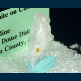 TN143 Wulfenite on Calcite from Hull Mine, Castle Dome District, Yuma County, Arizona, USA