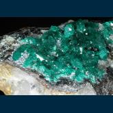 RAY-02 Dioptase on Chrysocolla from Ray Mine, Ray District, near Kearney, Dripping Springs Mts., Pinal County, Arizona, USA