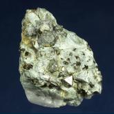 Pyrite on Byssolite and Calcite