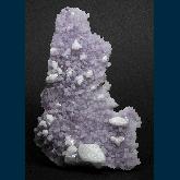 PE97 Calcite on Quartz (v. Amethyst) from Valenciana Mine, Guanajuato, Mun. de Guanajuato, Guanajuato, Mexico