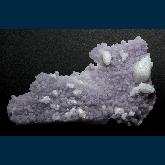 PE97 Calcite on Quartz (v. Amethyst) from Valenciana Mine, Guanajuato, Mun. de Guanajuato, Guanajuato, Mexico