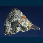 RG0709 Wulfenite on Barite from Melissa Mine, Silver District, Trigo Mts., La Paz County, Arizona, USA