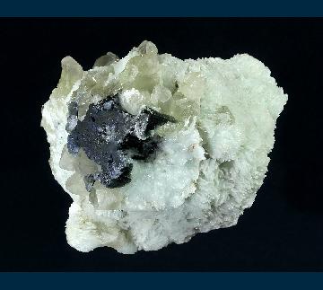ST103 Albite ( v. Cleavlandite ) with Elbaite and Quartz from Stewart Mine, Pala District, San Diego County, California, USA