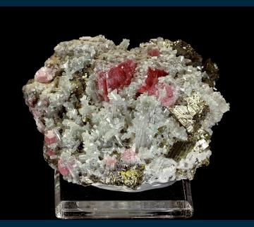 CMS032 Rhodochrosite with Pyrite, Quartz and Apatite from Sweet Home Mine, Alma District, Park County, Colorado, USA