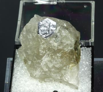 T-086 Molybdenite on Quartz from Moly Hill mine, La Motte, Abitibi RCM, Abitibi-Temiscamingue, Quebec, Canada