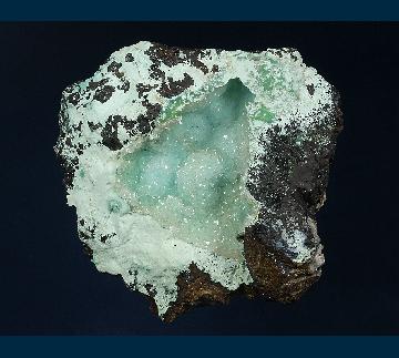 RG0309 Chrysocolla covered with Quartz from Ray Mine, Ray District, near Kearney, Dripping Springs Mts., Pinal County, Arizona, USA
