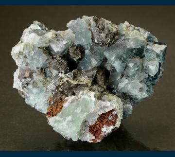 RG0652 Fluorite with Cerussite, Calcite and Wulfenite from Hull Mine, Castle Dome District, Yuma County, Arizona, USA