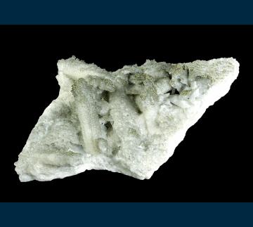 Q224 Quartz ( pseudo. Aragonite ) with Pyrite from Alpamina Mine, Morococha District, Yauli Province, Junin Department, Peru