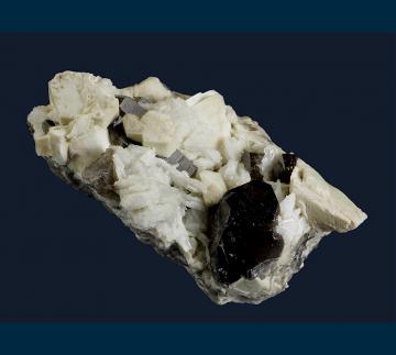 Q272 Quartz (Smoky) with Albite (Cleavlandite) and Microcline from North Moat Mountain, Bartlett, Carroll County, New Hampshire, USA