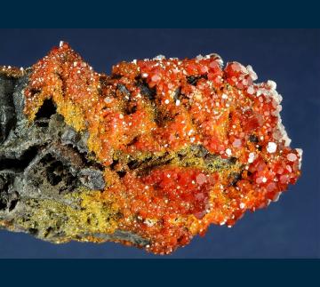 RG0471 Vanadinite and Calcite from North Geronimo Mine, Silver District, Trigo Mts., La Paz County, Arizona, USA