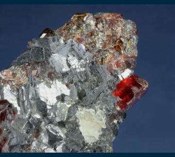 DM17-05 Rhodonite in Galena from North Mine, Broken Hill, Yancowinna Co., New South Wales, Australia