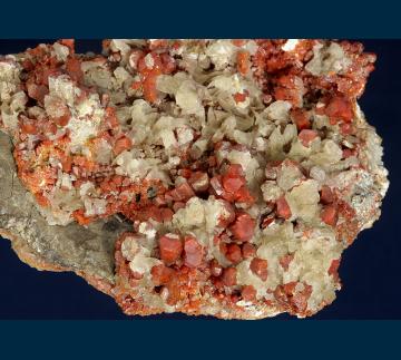MMH-06 Vanadinite and Calcite from Old Yuma Mine, Amole District, Jaynes, Tucson Mts., Pima County, Arizona, USA