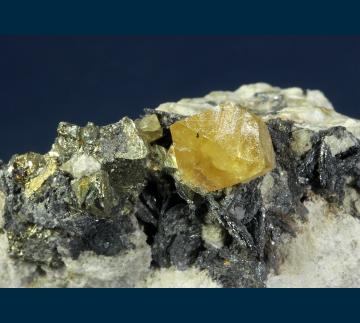 MMH-08 Scheelite with Chalcopyrite and Molybdenite from Ortiz Mine, Golden, Old Placers District, Santa Fe Co., New Mexico, USA
