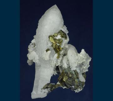 MMH-25 Quartz (scepter) with Chalcopyrite and Pyrite from Madan ore field, Rhodope Mts, Smolyan Oblast, Bulgaria