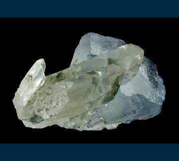 F241 Fluorite on Quartz from Yaogangxian Mine, Yizhang Co., Chenzhou Prefecture, Hunan, China