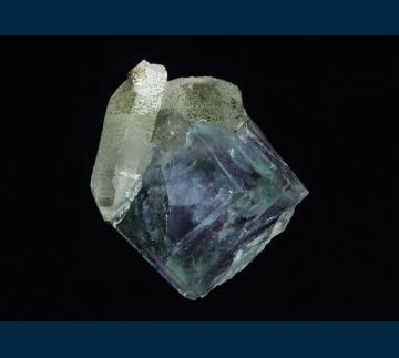 F322 Fluorite on Quartz with Chlorite from Xiangfanglin Mine, Chenzhou, Hunan Province, China