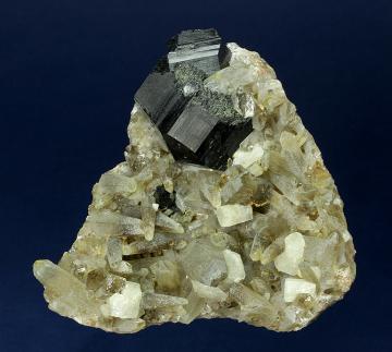 RG1208 Schorl and Apatite on Quartz from Woolley Farm, Dartmoor and Teign Valley District, Bovey Tracey, Devon, England, United Kingdom