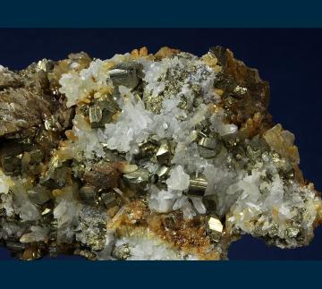 GR22 Pyrite with Quartz and Siderite from Madem-Lakko Mine, Stratoni operations, Chalkidiki Prefecture, Macedonia Department, Greece