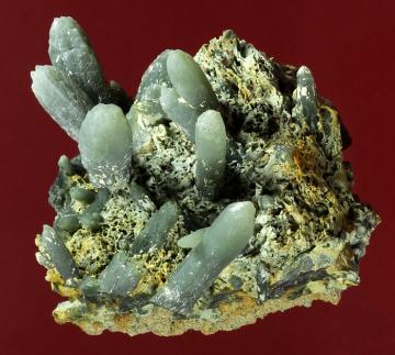 GR76 Quartz (var. Prase) with Hematite  from Avissalos Mtn, Serifos Island, Cyclade Islands, Kyklades Prefecture, Aegean Islands Department, Greece