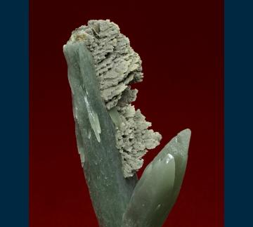 GR123 Quartz (var. Prase) with Calcite from Avissalos Mtn, Serifos Island, Cyclade Islands, Kyklades Prefecture, Aegean Islands Department, Greece