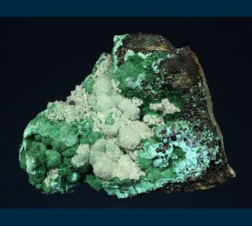 ODM4 Malachite with Calcite from Buffalo Ridge Extension, Old Dominion Mine, Globe-Miami District, Globe Hills, Gila Co., Arizona, USA