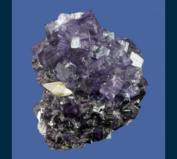 F205 Fluorite with Calcite from Cave in Rock Mine, IL-KY Fluorspar District, Cave in Rock, Hardin County, Illinois, USA
