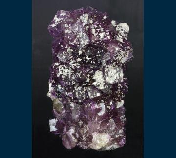 F302 Fluorite on Quartz with Sphalerite from W. L. Davis-Deardorff Mine, Cave-In-Rock Subdistrict, Illinois-Kentucky Fluorospar District, Hardin County, Illinois, US