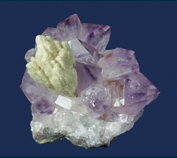 Q228 Calcite on Quartz (v. Amethyst) from Irai, Alto Uruguai Region, Rio Grande do Sul, South Region, Brazil