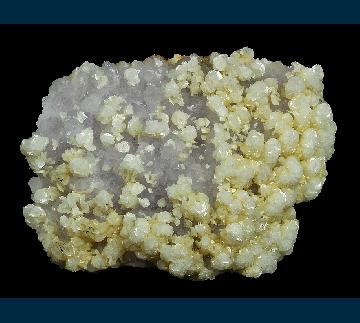 PE984 Calcite on Quartz (v. Amethyst) from Guanajuato, Municipío de Guanajuato, Guanajuato, Mexico