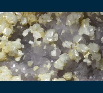 PE984 Calcite on Quartz (v. Amethyst) from Guanajuato, Municipío de Guanajuato, Guanajuato, Mexico