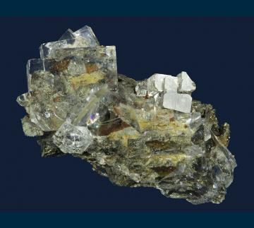 F003 Fluorite on Pyrite from First Sovietskiy Mine, Dal'negorsk, Primorskiy Kray, Russia