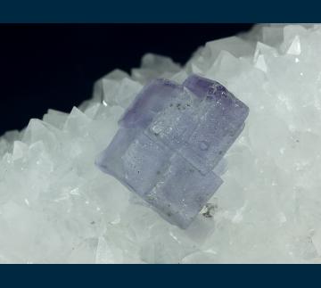 F466 Fluorite on Quartz Epimorph of Calcite from La Viesca Mine, Huergo, La Collada, Siero, Asturias, Spain