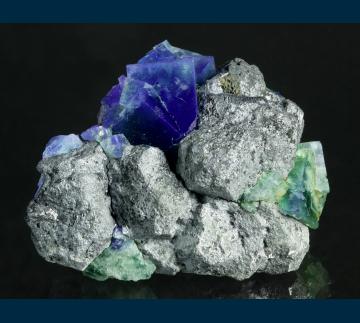 F454 Fluorite on Galena from Rogerley Mine, Frosterley, Weardale, County Durham, England
