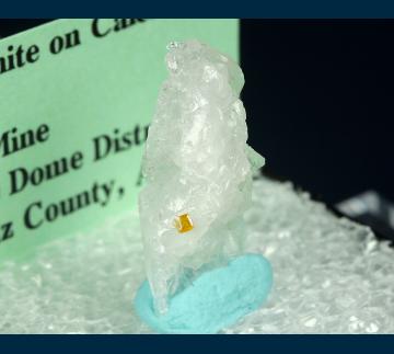 TN143 Wulfenite on Calcite from Hull Mine, Castle Dome District, Yuma County, Arizona, USA