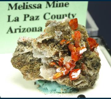 TN164 Wulfenite from Melissa Mine, Silver District, La Paz Co., Arizona, USA