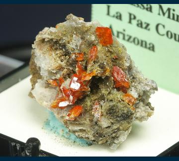 TN164 Wulfenite from Melissa Mine, Silver District, La Paz Co., Arizona, USA