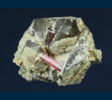AGB-1217 Elbaite tourmaline with Quartz from Mesa Grande, San Diego Co., California, USA
