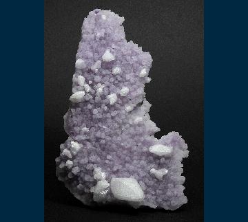 PE97 Calcite on Quartz (v. Amethyst) from Valenciana Mine, Guanajuato, Mun. de Guanajuato, Guanajuato, Mexico